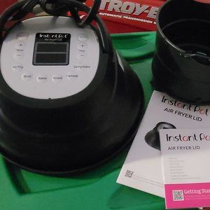Instant Pot Air fryer lid, basket, and books